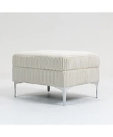 Modular Sectional Sofa Square Ottoman Module,Storage Ottoman Footrest,Beige