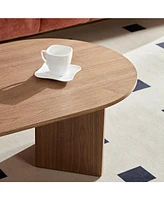 Modern 39" Oval Coffee Table with Sturdy Base