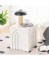 15.74" Square Side Table Small Coffee Table Accent Table Bedside Table for Living Room Bedroom,White