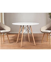 Traditional Solid Wood Dining Table – Handcrafted with Smooth Polished Top
