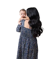 Ingrid + Isabel Maternity Breeze Midi Dress Blue Multi Blur Dot Xl