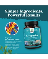 L-Tyrosine Capsule | High Strength L-Tyrosine Supplement | for Mental Energy, Mood, Focus, Attention & Cognition | 120ct