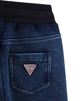 Guess Baby Boys 2-Piece Long Sleeve Two-Fer Shirt and Knit Denim Pants Set