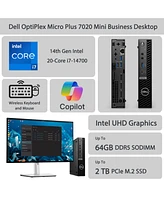 Dell OptiPlex 7000 Series Business Mff Desktop Intel Core i7 14700 16GB Ram Intel Uhd Graphics 256GB Ssd Storage Windows 11 Pro - Black