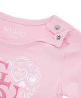 Guess Baby Girls 2-Piece Long Sleeve T-Shirt and Printed Legging Set