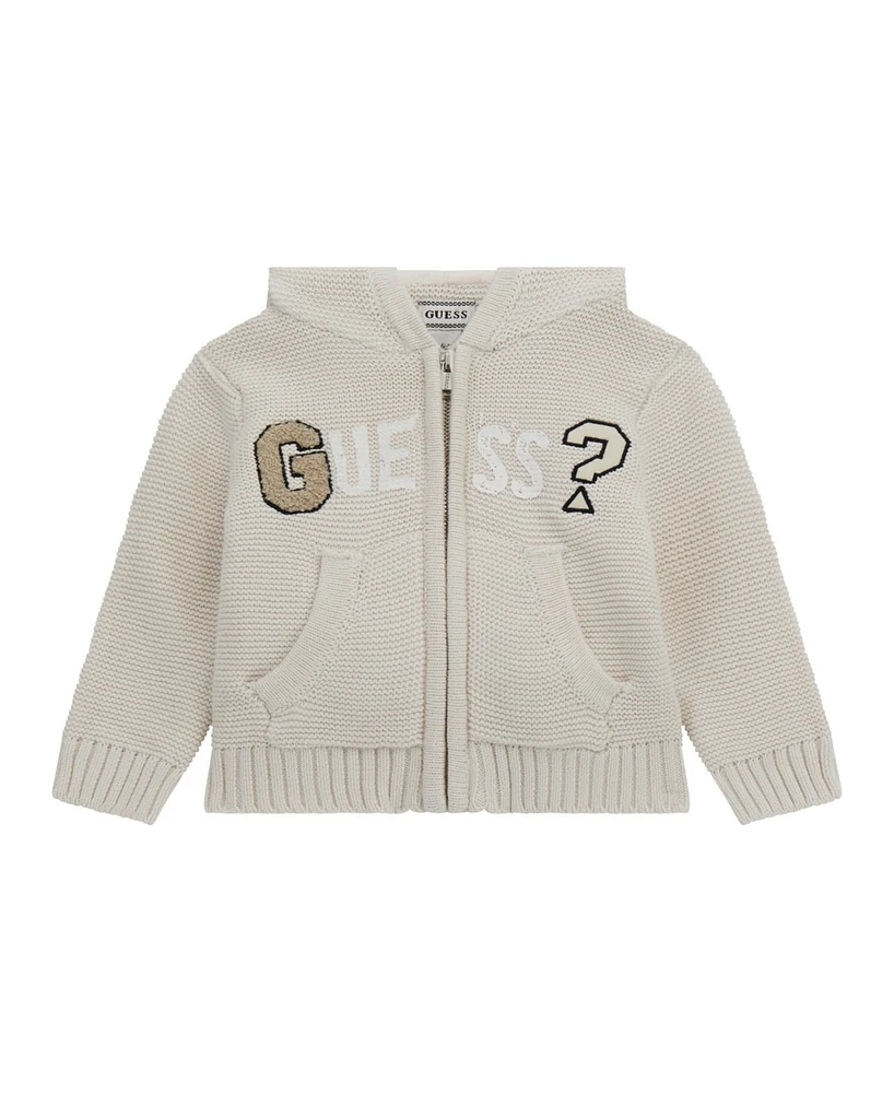 Guess Baby Boys Hooded Long Sleeve Zip-Up Sweater