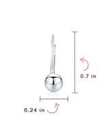 Bling Jewelry Classic Simple Basic Lever Back Round Bead Ball Drop Earrings .925 Sterling Silver