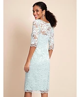 Alie Street London Women's Lila 3/4 Sleeve Lace Midi Dress