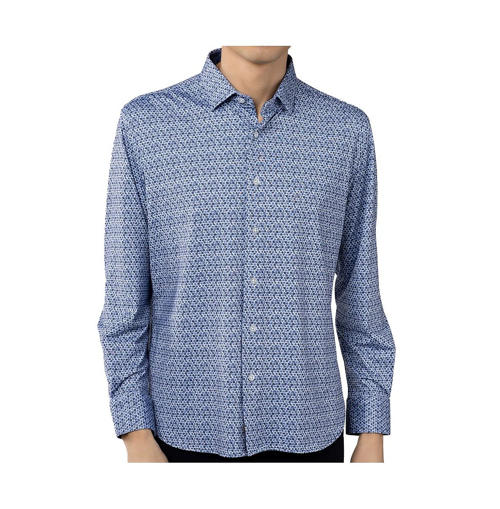 Luchiano Visconti Men's White Blue and Sky shirt