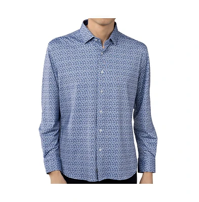 Luchiano Visconti Men's White Blue and Sky shirt