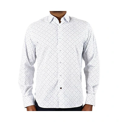 Luchiano Visconti Men's White shirt with shapes