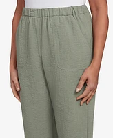 Alfred Dunner Petite Copper Canyon Button Tab Patch Pocket Capri Pants