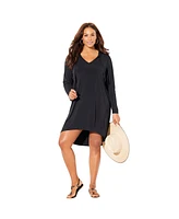 Swimsuits for All Women's Pack N' Go Wrinkle-Resistant Cover Up Hoodie Dress