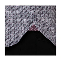 Luchiano Visconti Men's Grey and White print shirt