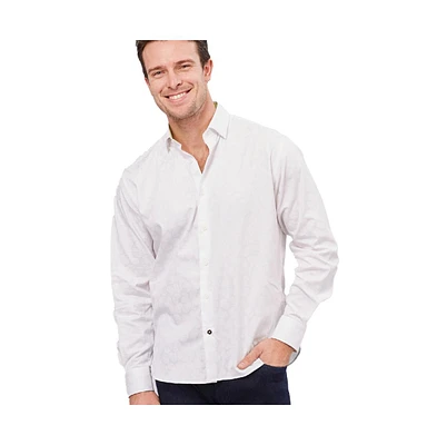 Luchiano Visconti Men's White Jacquard Shirt