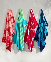 Nautica Logo Stripe Jacquard Beach Towel Set, 68" X 36"
