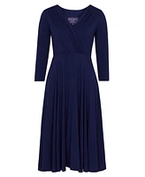 Alie Street London Women's Annie V-Neck 3/4 Sleeve Midi Dress