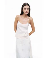Nocturne Women's Beaded Embroidered Midi Skirt