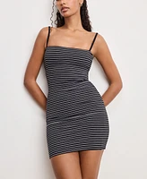 Good American Women's Super Stretch Jersey Striped Mini Dress