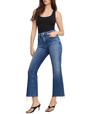 Good American Women's Soft Tech Legs Cropped Jeans