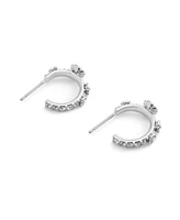 Coach Faux Cultivated Pearl Signature Tea Rose Huggie Earrings