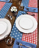 CounterArt Old Glory Gingham Premier Fabric Placemats, Set of 4