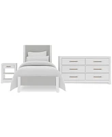 Catriona 3pc Bedroom Set (Twin Upholstered Bed, Dresser & Open Nightstand), Created for Macy's