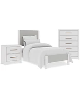 Catriona 3pc Bedroom Set (Twin Upholstered Bed, Chest & 2-Drawer Nightstand), Created for Macy's