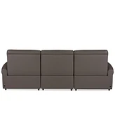 Thandler 3-Pc. Leather Sofa with 3 Power Recliners, Exclusively at Macy's