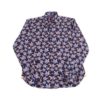 Luchiano Visconti Men's Navy Paisley shirt