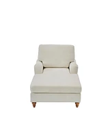 Modern Mid-Century Indoor Oversized Chaise Lounger Comfort Sleeper Sofa with Soild Wood Legs