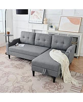 Spacious and Comfortable Modern Sofa with Built-In Storage and Adjustable Leg Rest