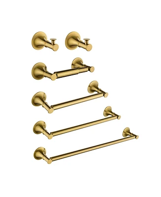 6 Piece Bathroom Towel Rack Set Wall Mount