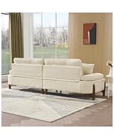 Cozy Deep-Seated Sofa with Pillow (103")