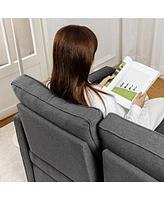 Retractable 3-Seater Sofa for Small Spaces, Dark Gray Linen