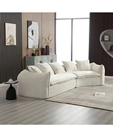 Modular Sectional Sofa, U-Shaped Couch with Sofa for five & Pillows, Modern Minimalist chenille Fabric Large Comfy Cloud Sofas, Living Room Furniture
