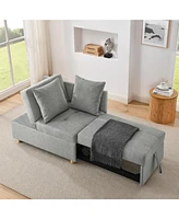 Convertible Sofa Bed Recliner with Adjustable Backrest and Pullout Sofa Bed