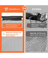 Yescom Mesh Pool Floats Storage Metal Frame Extra Large 12 Wheels Rolling Bin Cart with Blue Mesh Cover Replacement Net