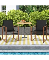 Outdoor Dining Chairs with Breathable Seat and Backrest Set of 2