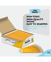 Enday #2 Pencils Bulk - 144 Pack, Pre-Sharpened Wood-Cased Yellow Pencils for Office and Classroom Supplies