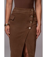 Jluxlabel Women's Audrey Suede Midi Skirt