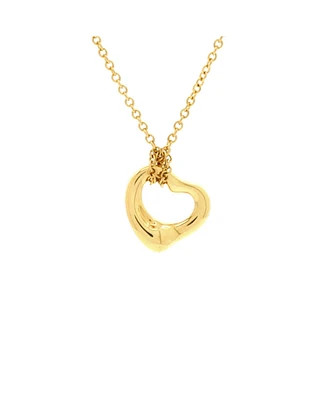 Pre-Owned Tiffany & Co. 11mm Elsa Peretti Open Heart Pendant Necklace 18K Gold