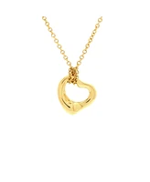 Pre-Owned Tiffany & Co. 11mm Elsa Peretti Open Heart Pendant Necklace 18K Gold
