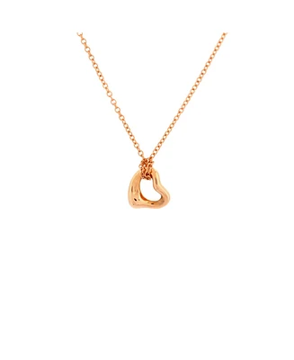 Pre-Owned Tiffany & Co. 7mm Elsa Peretti Open Heart Pendant Necklace 18K Rose Gold
