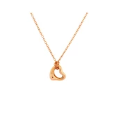 Pre-Owned Tiffany & Co. 7mm Elsa Peretti Open Heart Pendant Necklace 18K Rose Gold