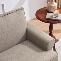 62'' Loveseat Sofa, Mid Century Modern Sofa Couches for Living Room, Upholsteded Love Seats Furniture for Small Space, Bear 500lbs,Brown