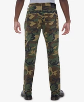 Raw X Men's Printed Pieced Fringed Stacked Jeans