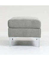Modular Sectional Sofa Square Ottoman Module,Storage Ottoman Footrest,Gray
