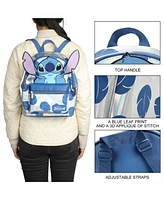 Disney Stitch Blue Leaves 12.6” White Mini Backpack