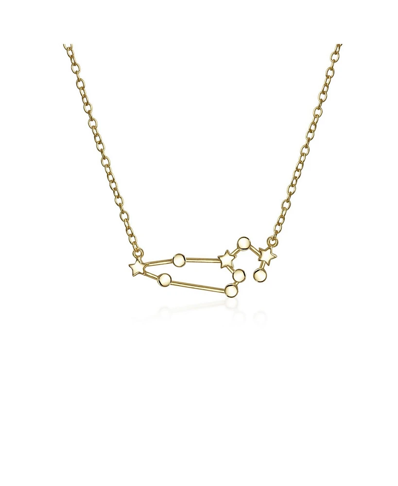 Bling Jewelry Delicate Celestial Astrology Zodiac Leo Constellation Stars Necklace Gold Plated Sterling Silver